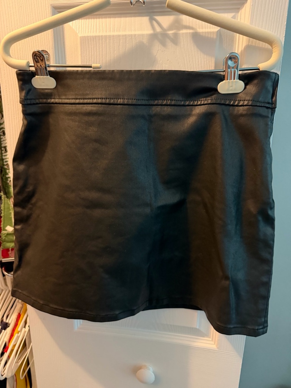 Lilly Pulitzer Black Faux Leather Mini Skirt